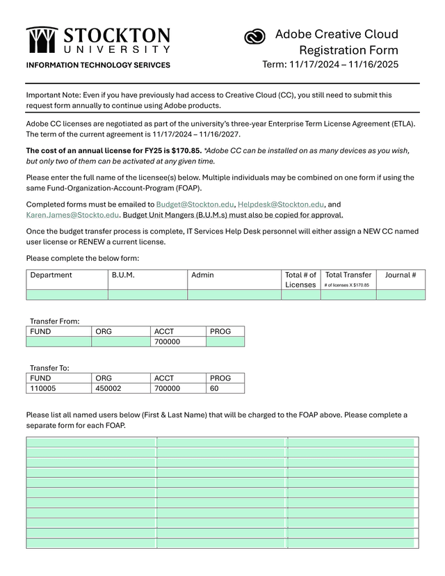 Adobe Creative Cloud Registration Form screenshot