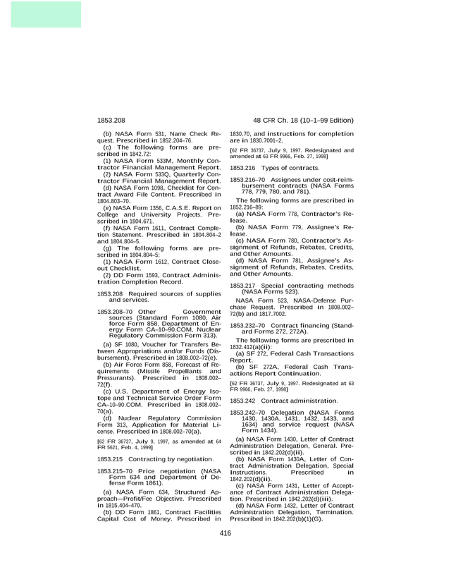NASA Form References screenshot