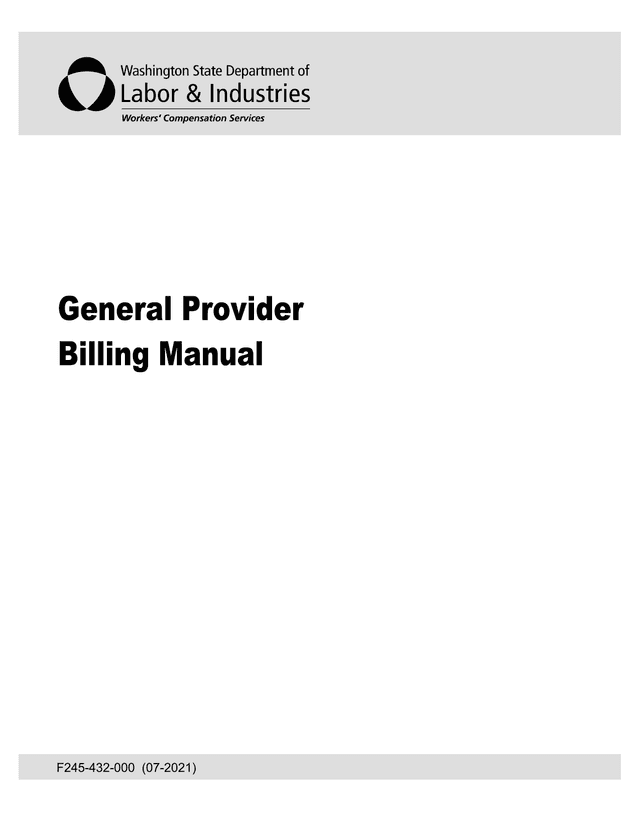 General Provider Billing Manual screenshot
