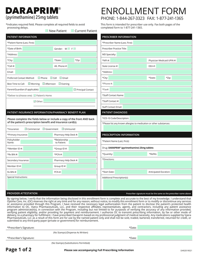 ENROLLMENT FORM screenshot