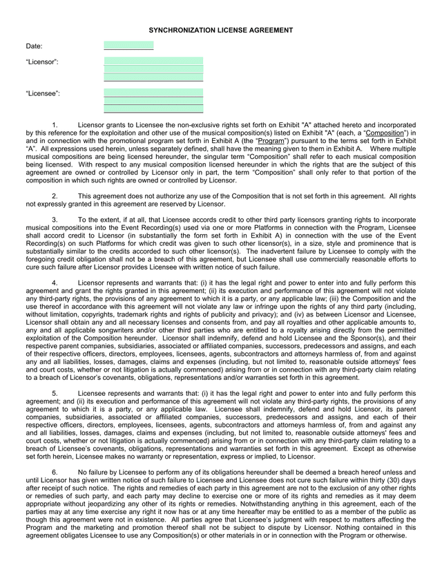 Synchronization License Agreement screenshot
