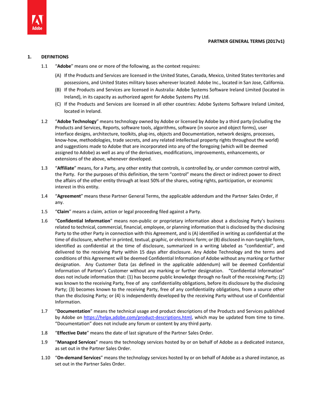 Partner General Terms (2017v1) screenshot