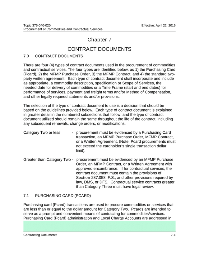 Procurement Of Commodities And Contractual Services screenshot