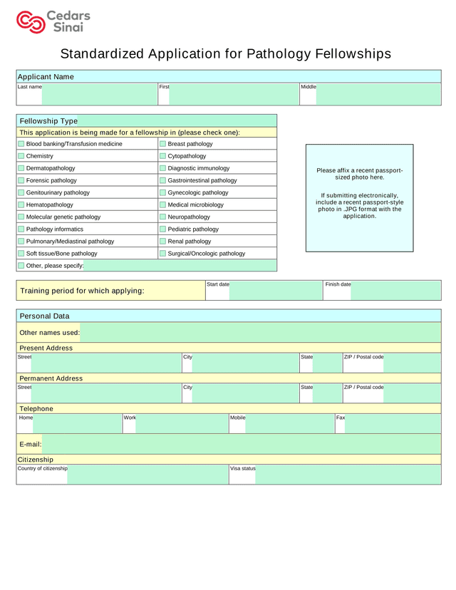 Standardized Application For Pathology Fellowships screenshot
