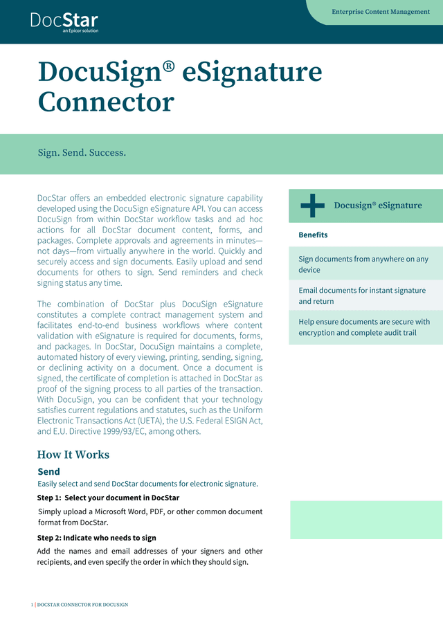 DocuSign ESignature Connector screenshot