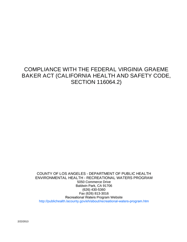Compliance With The Federal Virginia Graeme Baker Act screenshot