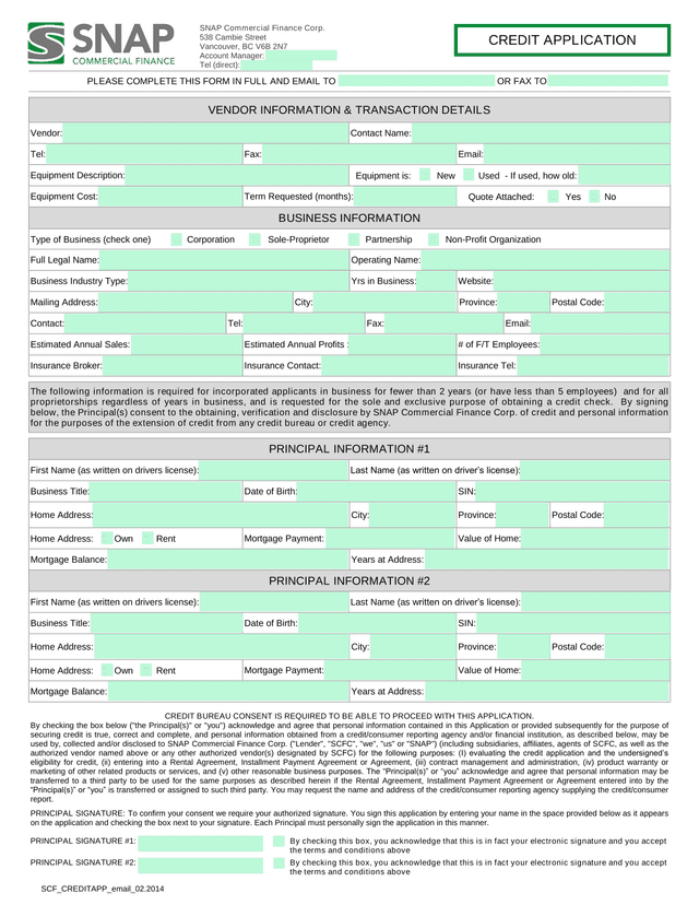 SCF CREDITAPP Email 02.2014 screenshot