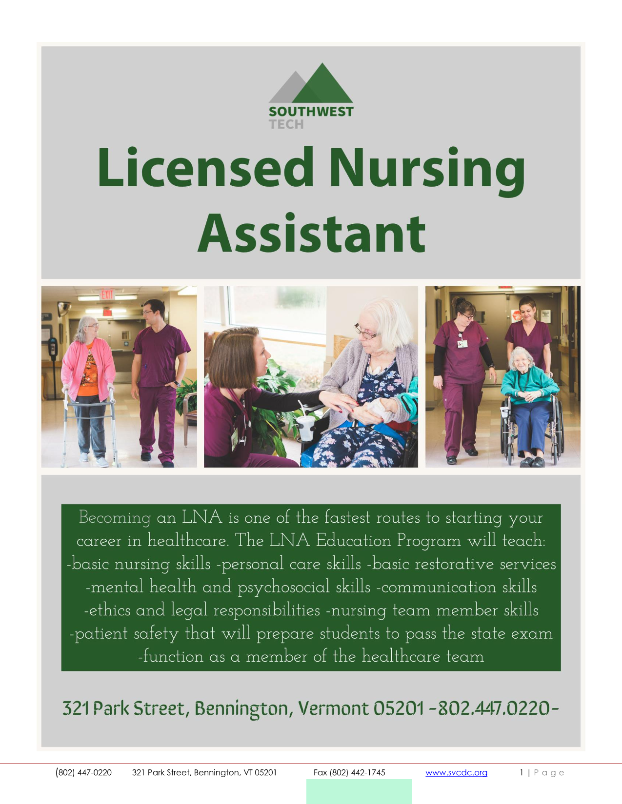 Licensed Nursing Assistant (LNA) Training Program screenshot