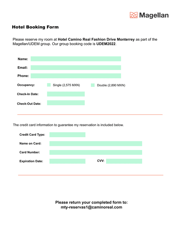 Hotel Booking Form screenshot