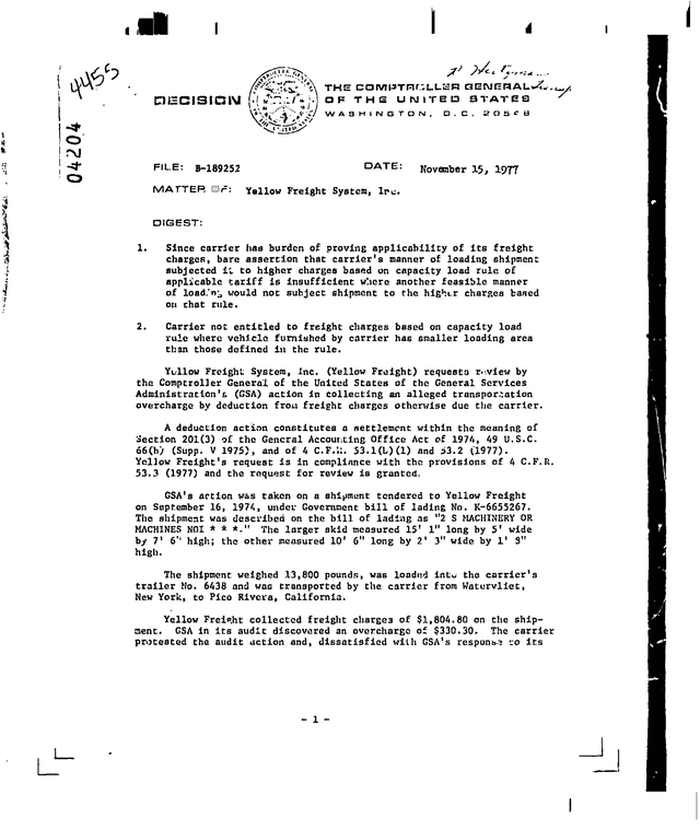 Government Freight Charges Review Document screenshot