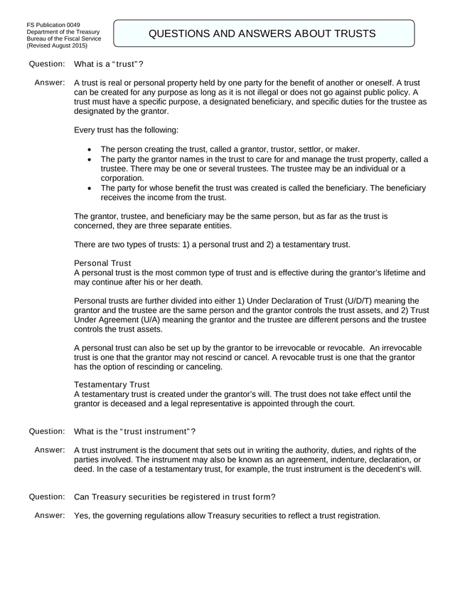 FS Publication 0049 Trust Overview screenshot