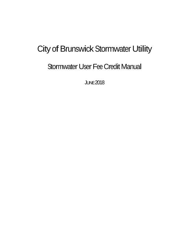 City Of Brunswick Stormwater Utility Stormwater User Fee Credit Manual screenshot