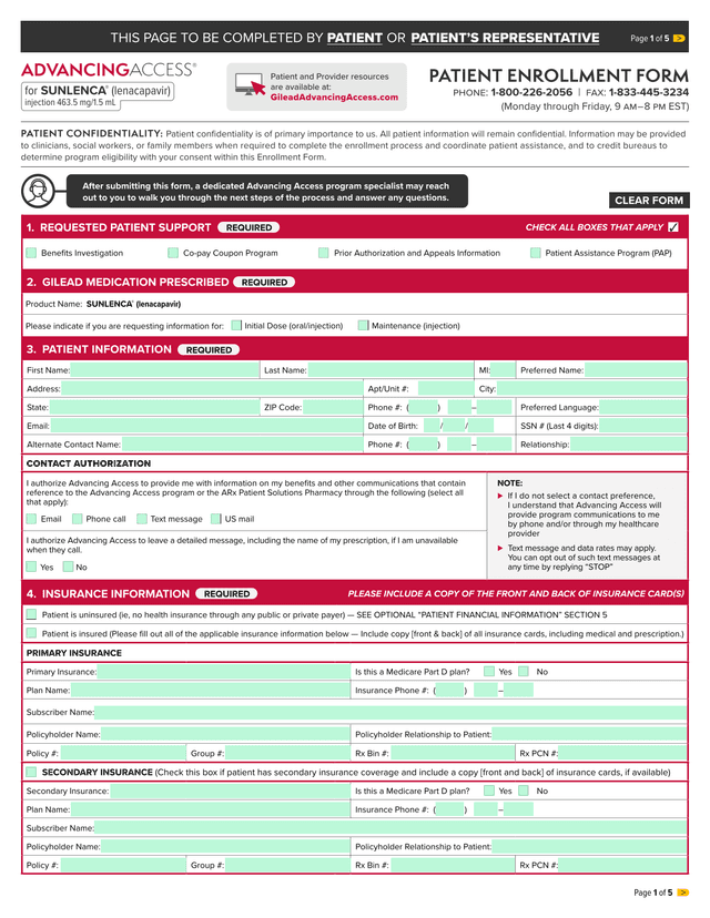Patient Information And Insurance Form screenshot