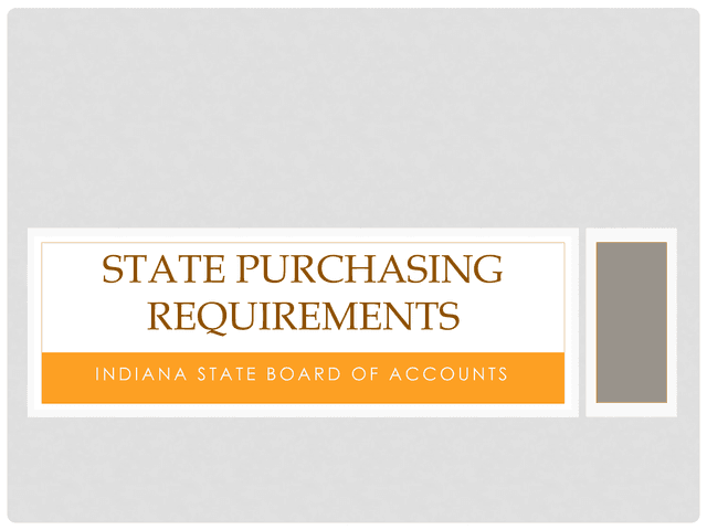 Indiana State Board Of Accounts   State Purchasing Requirements screenshot