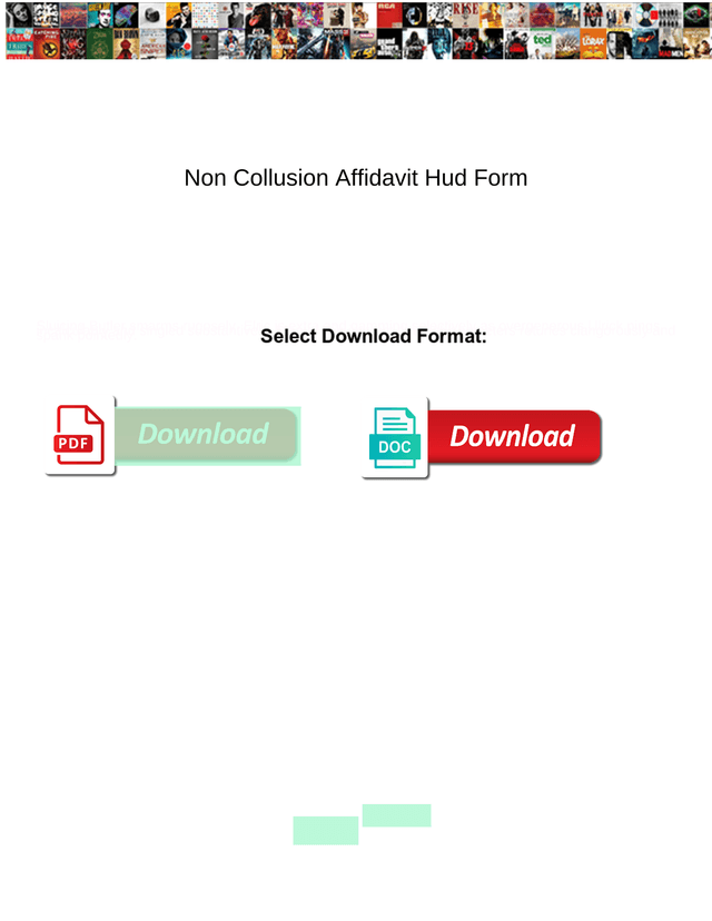 Non Collusion Affidavit HUD Form screenshot