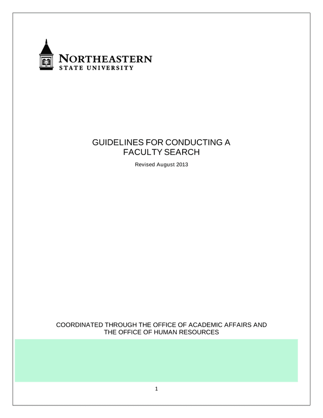 Guidelines For Conducting A Faculty Search screenshot