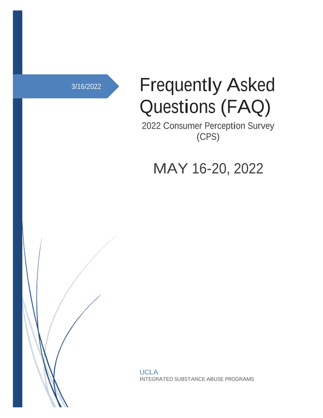 Frequently Asked Questions (FAQ) 2022 Consumer Perception Survey (CPS) screenshot