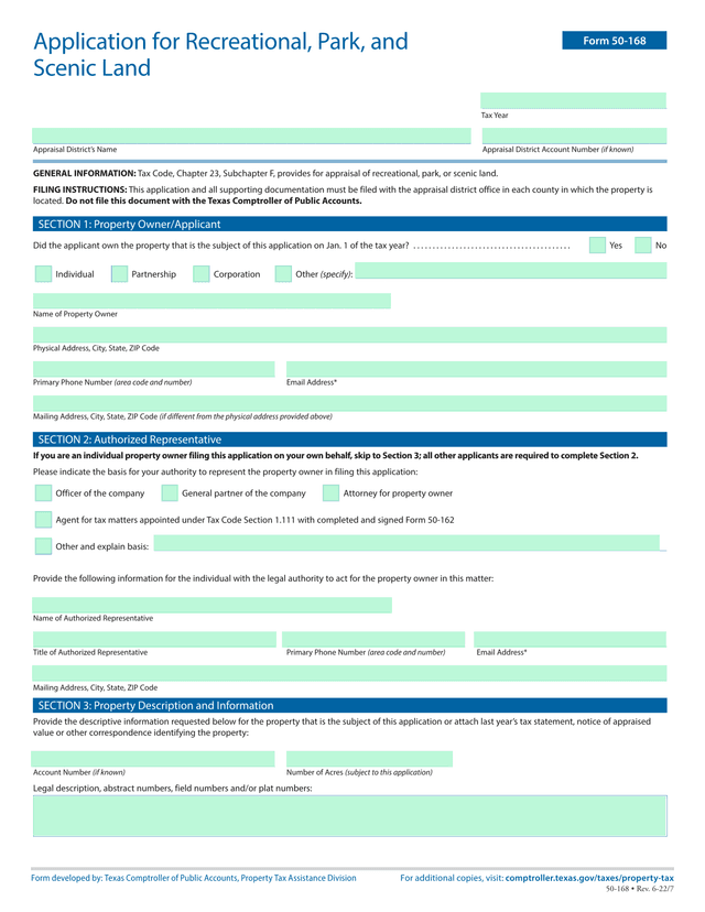 Application For Recreational, Park, And Scenic Land screenshot