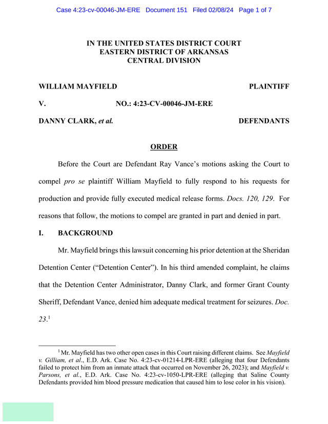 Order In Mayfield V. Clark, Et Al. screenshot