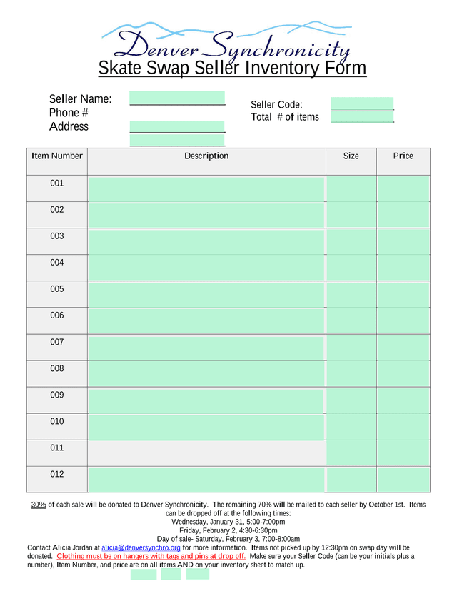 Skate Swap Seller Inventory Form screenshot