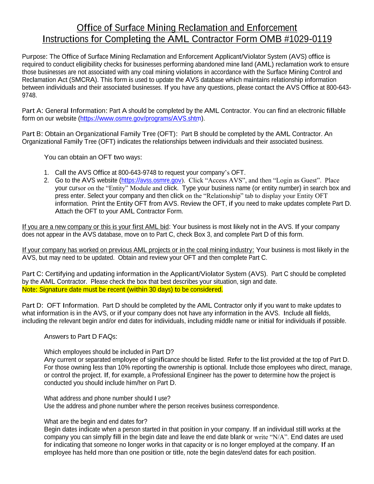 AML Contractor Form screenshot