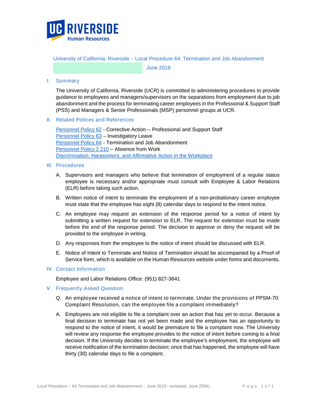 Local Procedure  64 Termination And Job Abandonment screenshot