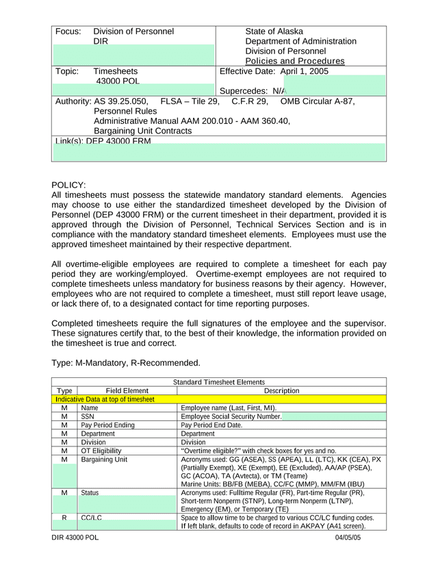 Timesheets screenshot