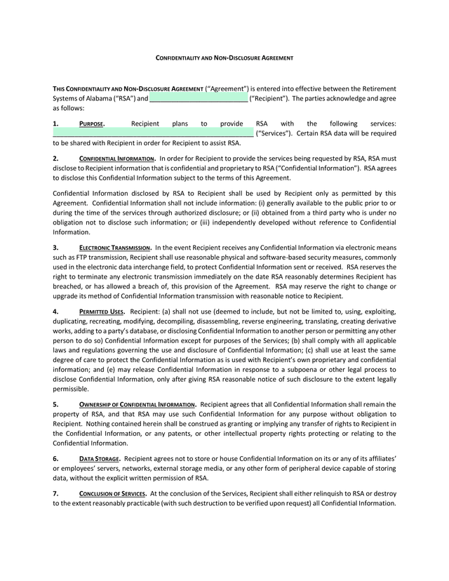CONFIDENTIALITY AND NON DISCLOSURE AGREEMENT screenshot