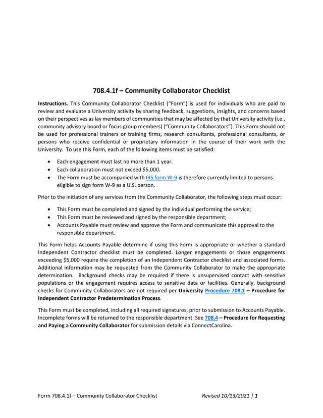 708.4.1f  Community Collaborator Checklist screenshot