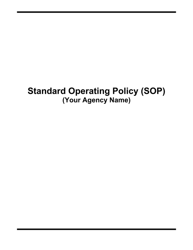Standard Operating Policy (SOP) screenshot