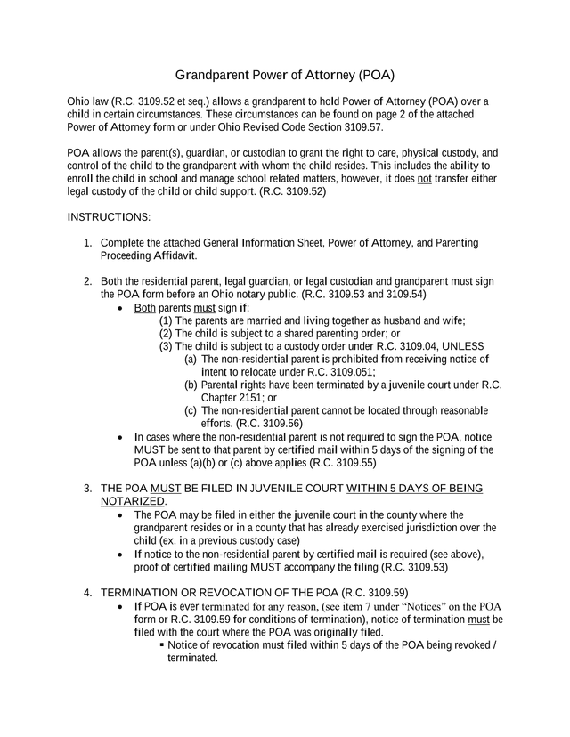 Grandparent Power Of Attorney (POA) screenshot
