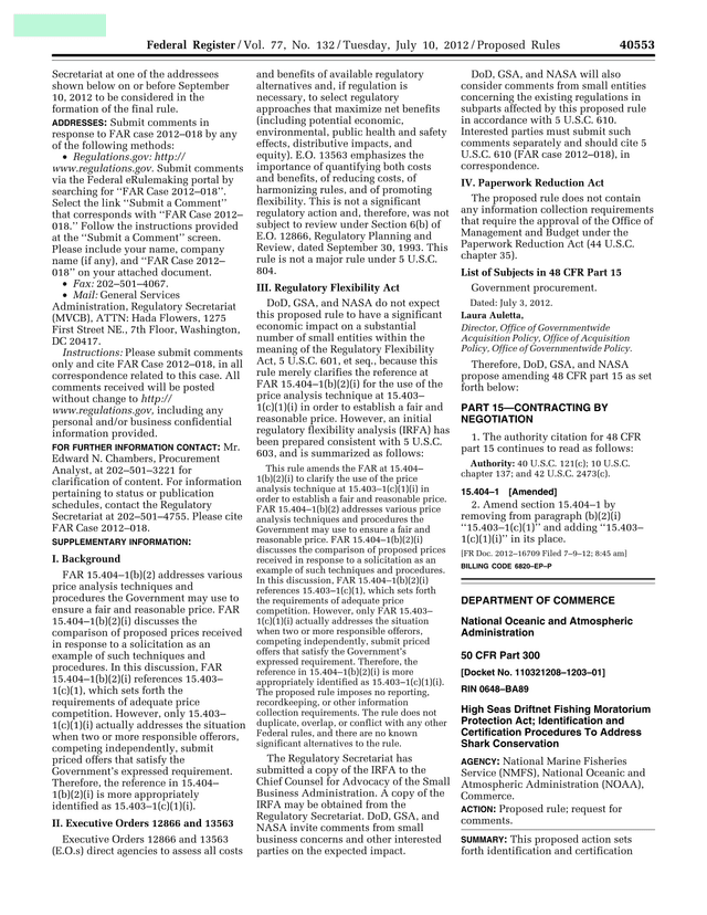 Federal Register Vol. 77, No. 132 screenshot
