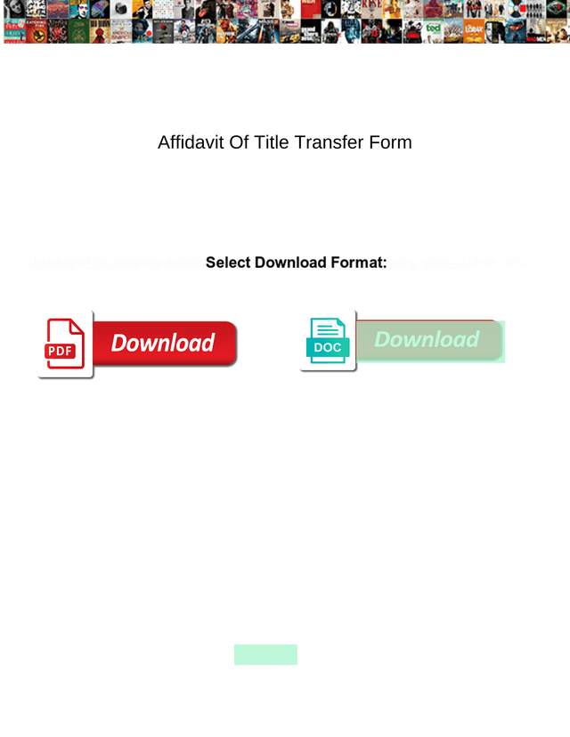 Affidavit Of Title Transfer Form screenshot