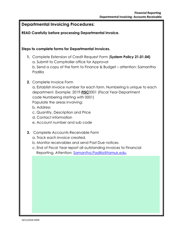 Departmental Invoicing  Accounts Receivable screenshot