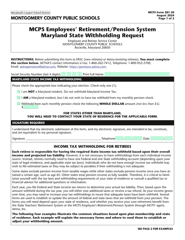 Income Tax Withholding For Retirees screenshot