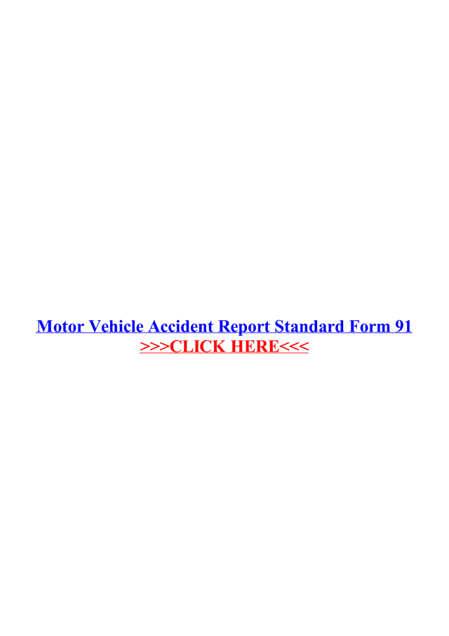 Standard Form 91 Motor Vehicle Accident Report screenshot