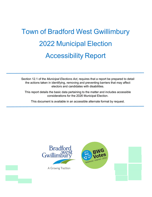 2022 Municipal Election Accessibility Report screenshot