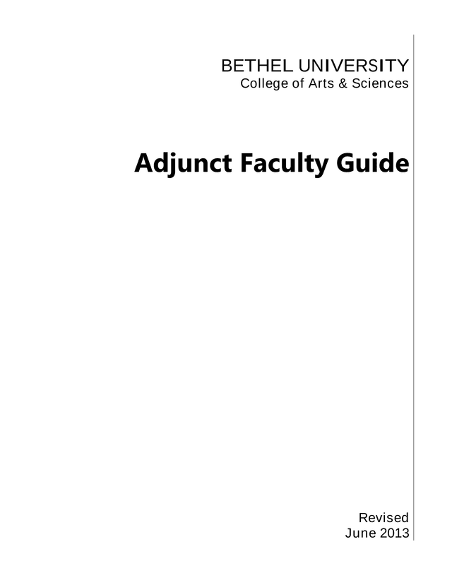 Adjunct Faculty Guide screenshot