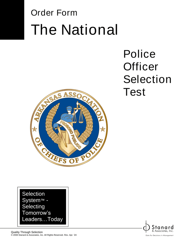 Order Form   The National Police Officer Selection Test screenshot