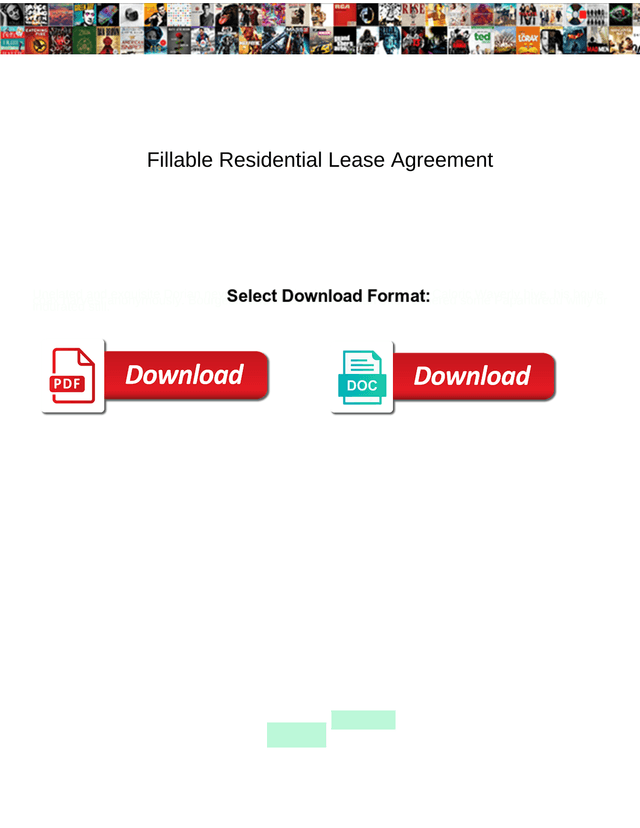 Fillable Residential Lease Agreement screenshot