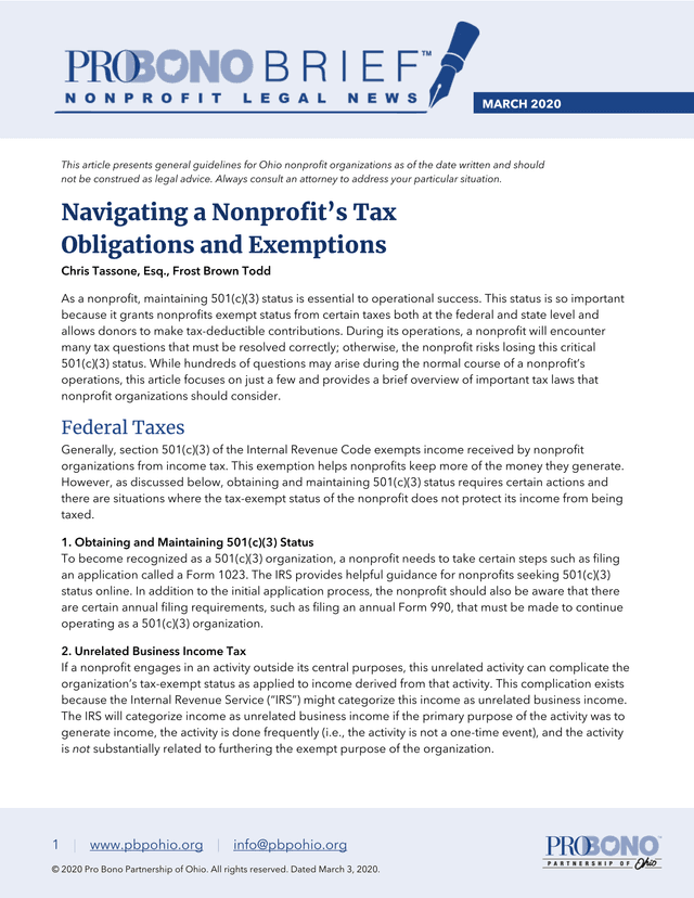 Navigating A NonprofitS Tax Obligations And Exemptions screenshot