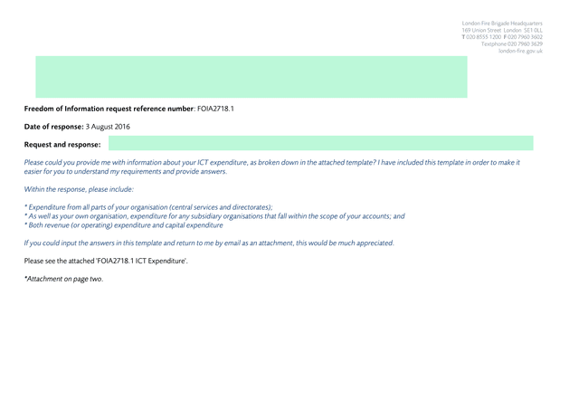 ICT Expenditure Freedom Of Information Request screenshot