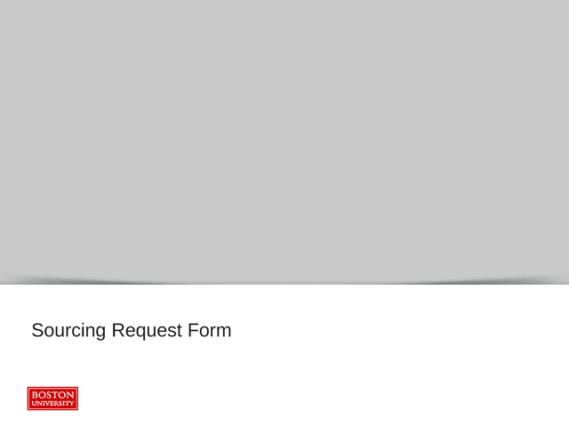 Sourcing Request Form screenshot