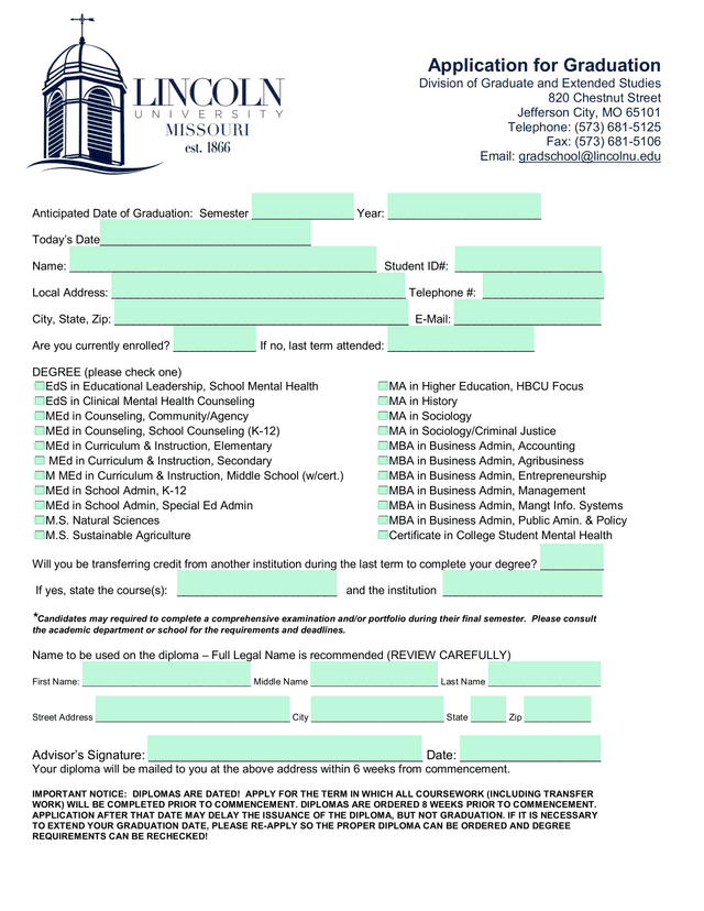Application For Graduation screenshot