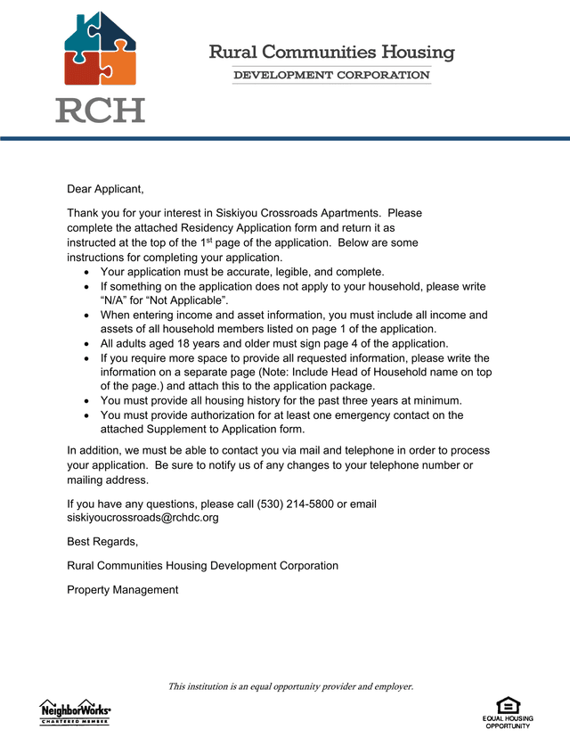 Residency Application screenshot