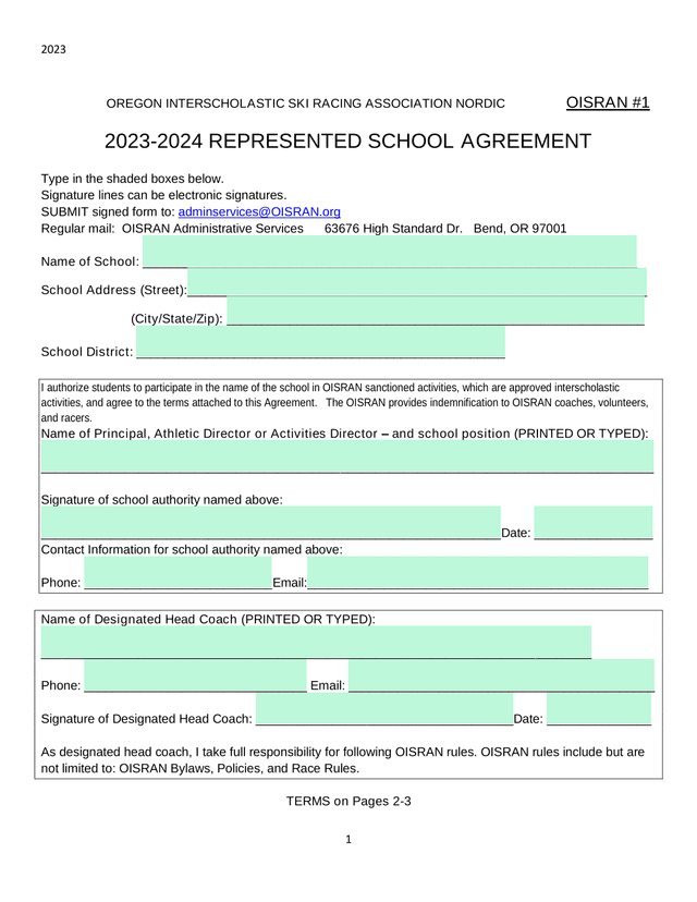 2023 2024 REPRESENTED SCHOOL AGREEMENT screenshot