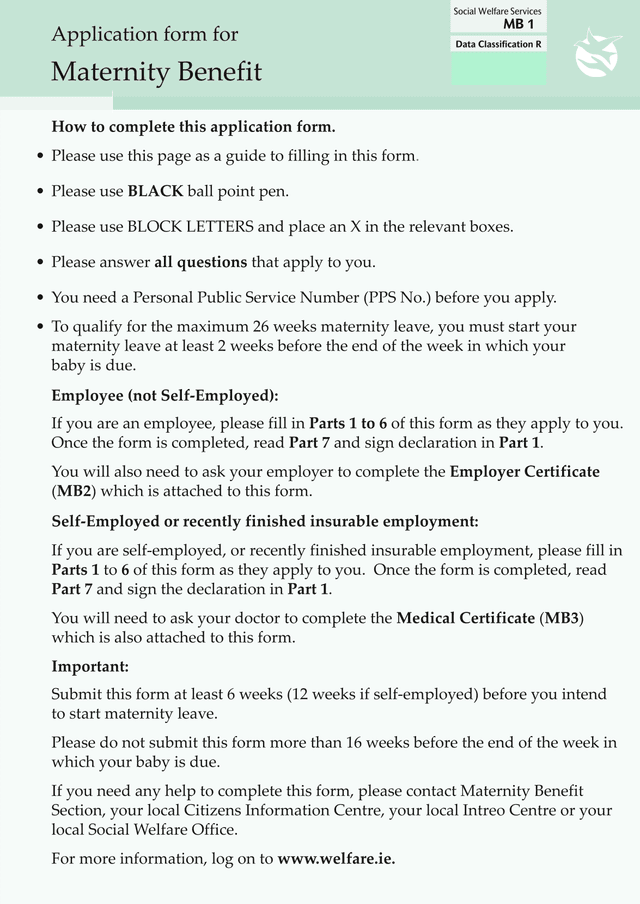 Application Form For Maternity Benefit screenshot