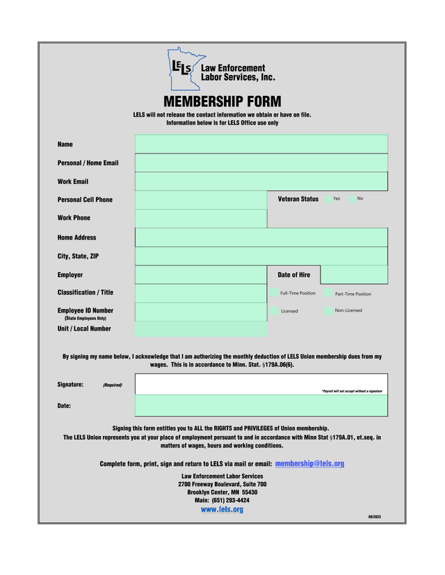 MEMBERSHIP FORM screenshot
