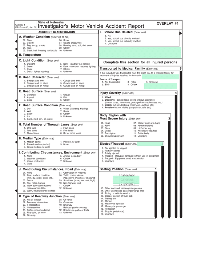 Accident Classification Form screenshot