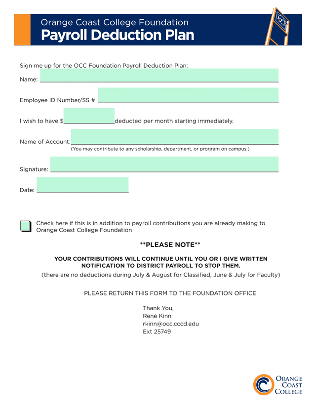 Payroll Deduction Plan screenshot